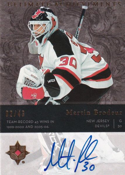 AUTO karta MARTIN BRODEUR 06-07 UD Ultimate Achievements /43